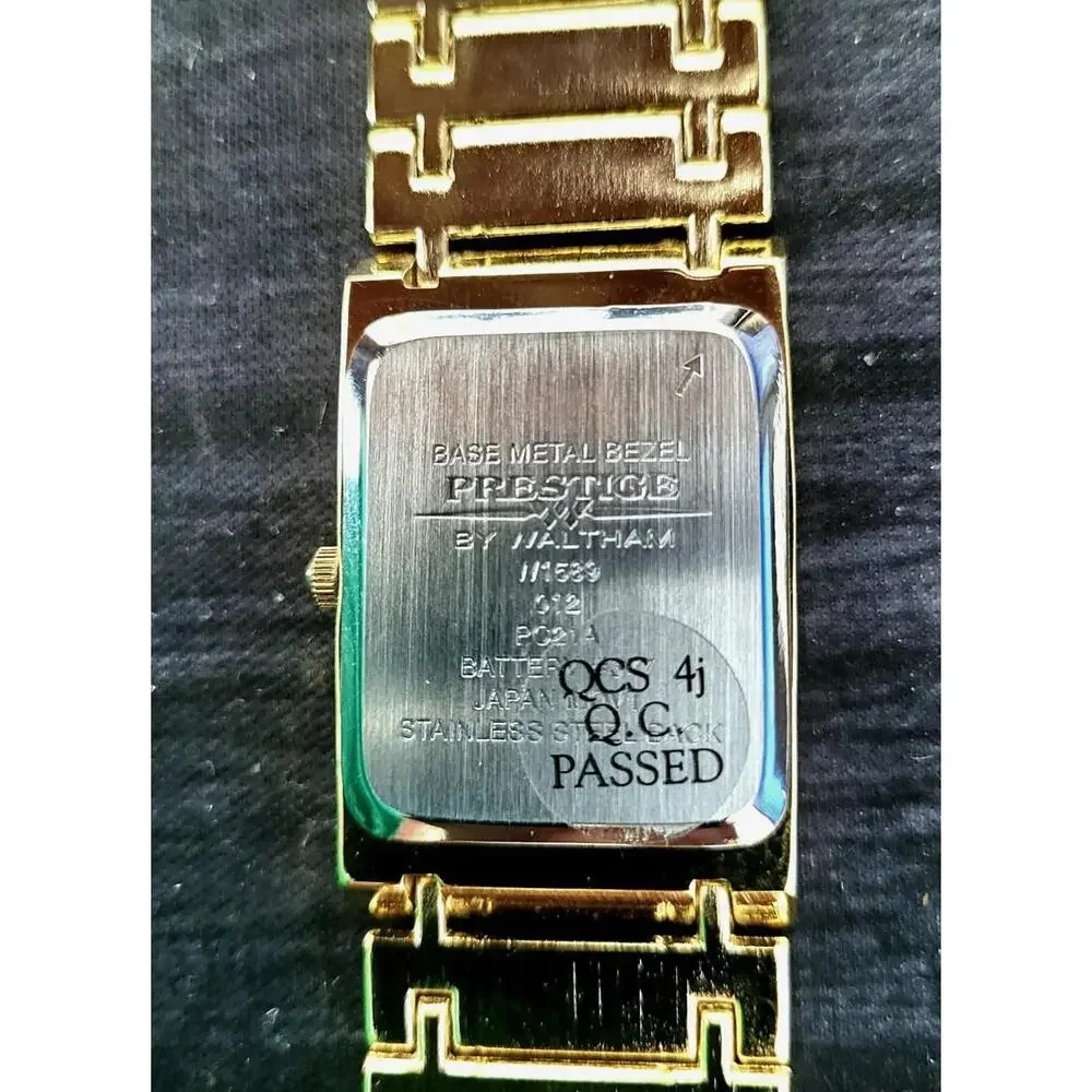 Vintage Waltham Prestige‎ Diamond Mens Tank Watch Box Papers